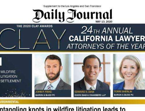 Baron & Budd’s John Fiske and Torri Sherlin Recognized by Daily Journal’s 2020 California Lawyer Attorneys of the Year Award